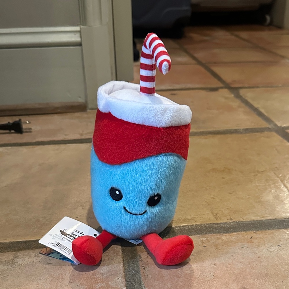 NWT Iscream Drink Up Blue and Red Plush Toy
